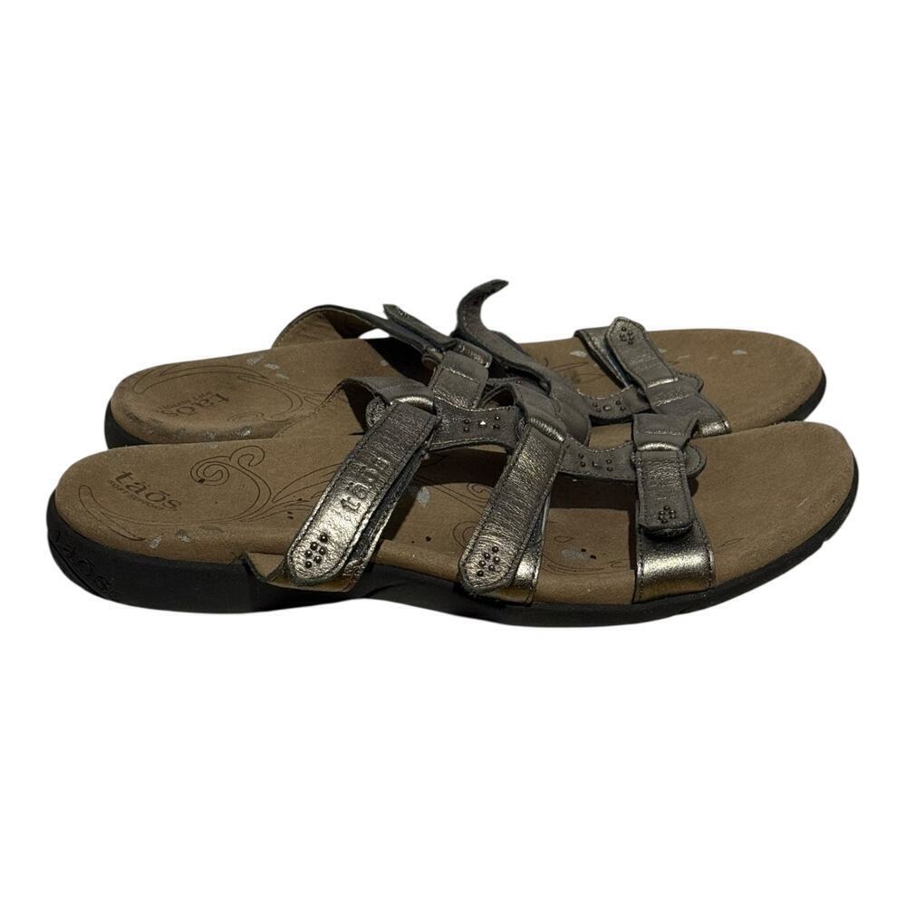Taos Footwear Women's Comfort Sandals Metallic Strappy Size 11 Arch Support